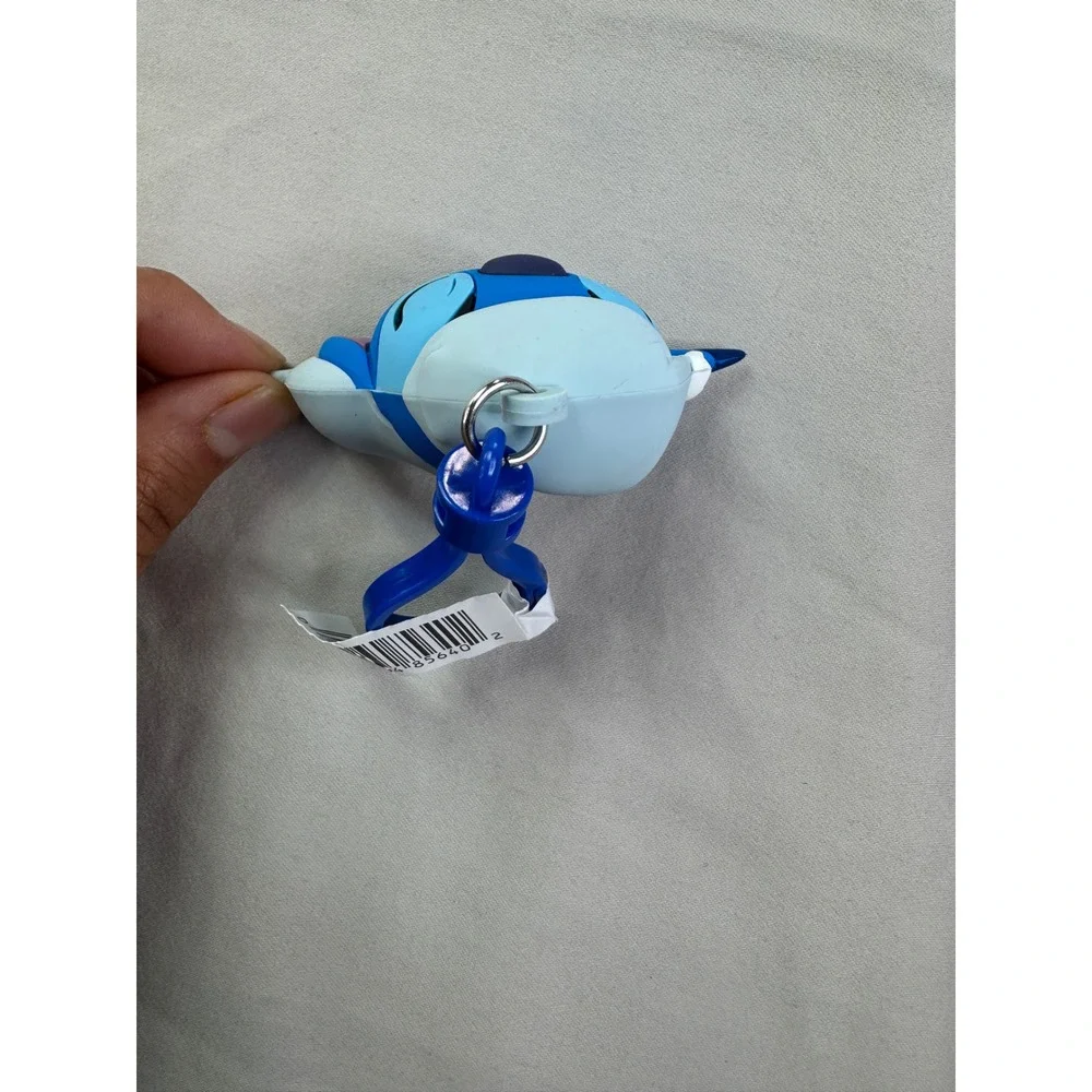 Disney Lilo & Stitch Sleeping Stitch 3D Foam Bag Clip Keychain Blue Nightcap